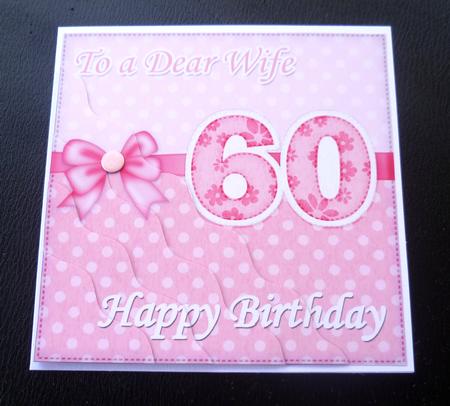 60th Birthday Wife Felties Wavy Corner Side Stacker Topper by Charlie Angel