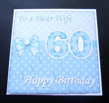 60th Birthday Wife Felties Wavy Corner Side Stacker Topper by Charlie Angel