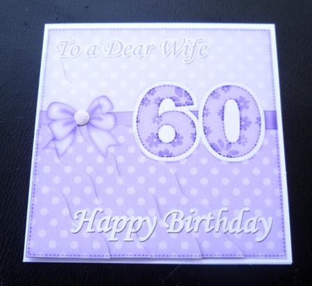 60th Birthday Wife Felties Wavy Corner Side Stacker Topper by Charlie Angel