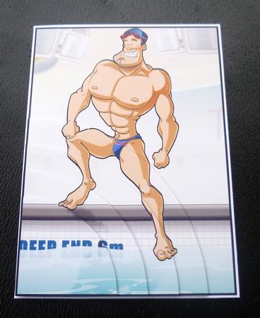 Swimmer Dude A4 by Charlie Angel
