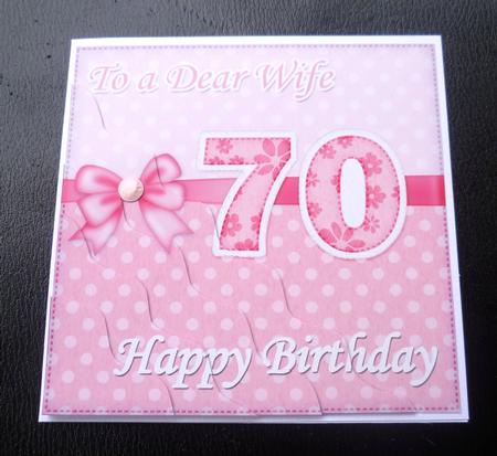 70th Birthday Wife Felties Wavy Corner Side Stacker Topper by Charlie Angel