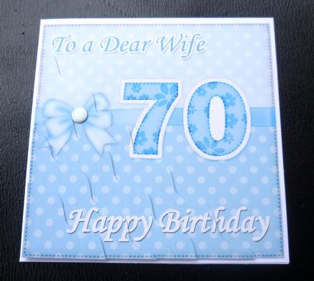 70th Birthday Wife Felties Wavy Corner Side Stacker Topper by Charlie Angel