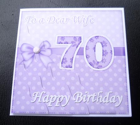 70th Birthday Wife Felties Wavy Corner Side Stacker Topper by Charlie Angel