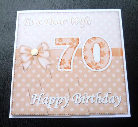 70th Birthday Wife Felties Wavy Corner Side Stacker Topper by Charlie Angel