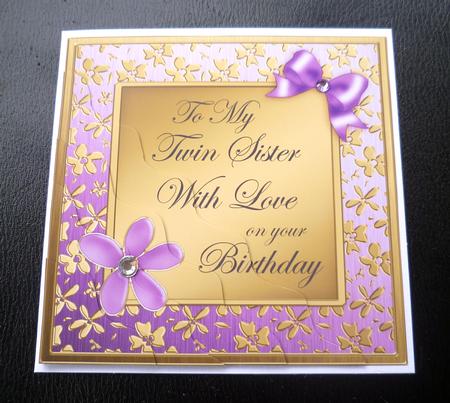 Floral Elegance Birthday Twin Sister Wavy Corner by Charlie Angel