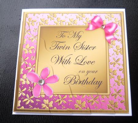 Floral Elegance Birthday Twin Sister Wavy Corner by Charlie Angel