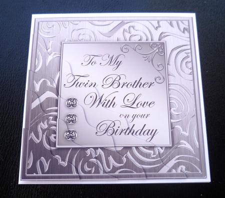 Elegant Metallic Twin Brother Birthday Wavy Corner Stacker by Charlie Angel