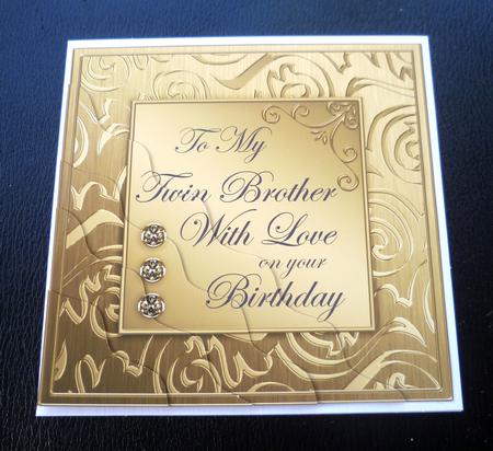 Elegant Metallic Twin Brother Birthday Wavy Corner Stacker by Charlie Angel