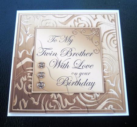 Elegant Metallic Twin Brother Birthday Wavy Corner Stacker by Charlie Angel