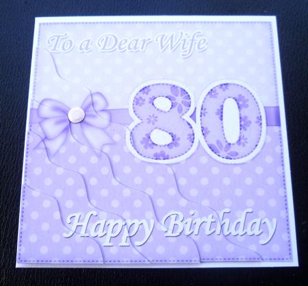 80th Birthday Wife Felties Wavy Corner Side Stacker Topper by Charlie Angel