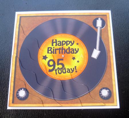 95th Birthday Record Wavy Corner Side Stacker Topper by Charlie Angel