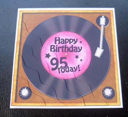 95th Birthday Record Wavy Corner Side Stacker Topper by Charlie Angel