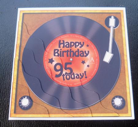 95th Birthday Record Wavy Corner Side Stacker Topper by Charlie Angel