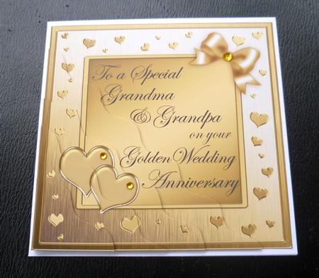 Grandma & Grandpa Golden Wedding Anniversary Wavy Corner by Charlie Angel