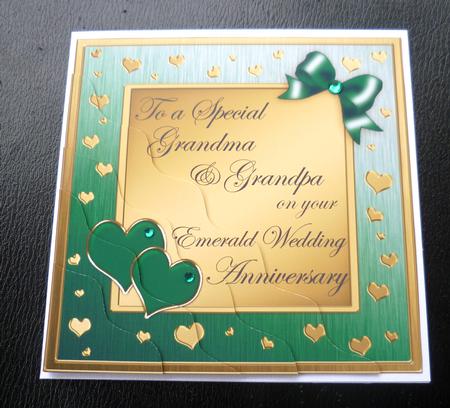 Grandma & Grandpa Emerald Wedding Anniversary Wavy Corner by Charlie Angel