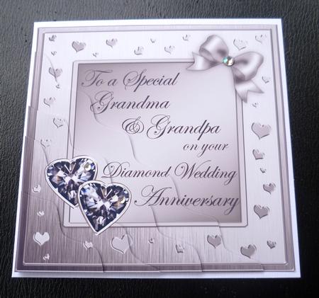 Grandma & Grandpa Diamond Wedding Anniversary Wavy Corner by Charlie Angel