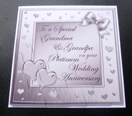 Grandma & Grandpa Platinum Wedding Anniversary Wavy Corner by Charlie Angel