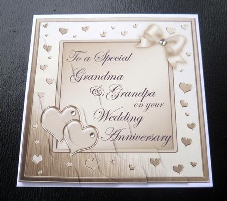 Grandma & Grandpa Wedding Anniversary Wavy Corner Stacker by Charlie Angel