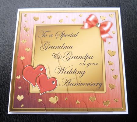 Grandma & Grandpa Wedding Anniversary Wavy Corner Stacker by Charlie Angel