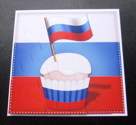 Flying the Flag Russia Cupcake Wavy Corner Side Stacker by Charlie Angel