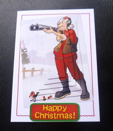 Christmas Clay Pigeon Shooting Dude Pyramid by Charlie Angel