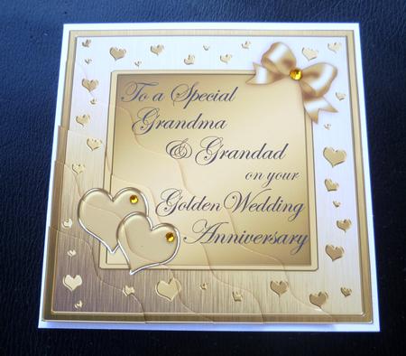 Grandma & Grandad Golden Wedding Anniversary Wavy Corner by Charlie Angel
