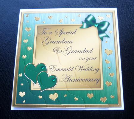 Grandma & Grandad Emerald Wedding Anniversary Wavy Corner by Charlie Angel
