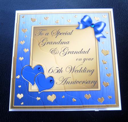 Grandma & Grandad 65th Wedding Anniversary Wavy Corner by Charlie Angel