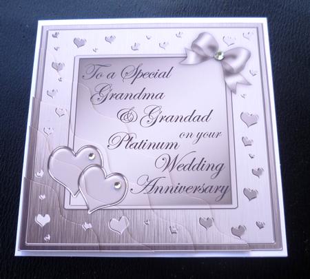 Grandma & Grandad Platinum Wedding Anniversary Wavy Corner by Charlie Angel