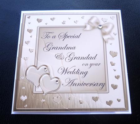 Grandma & Grandad Wedding Anniversary Wavy Corner Stacker by Charlie Angel