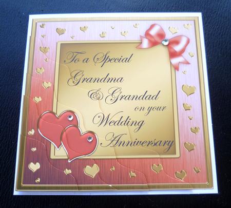 Grandma & Grandad Wedding Anniversary Wavy Corner Stacker by Charlie Angel