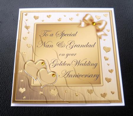 Nan & Grandad Golden Wedding Anniversary Wavy Corner by Charlie Angel