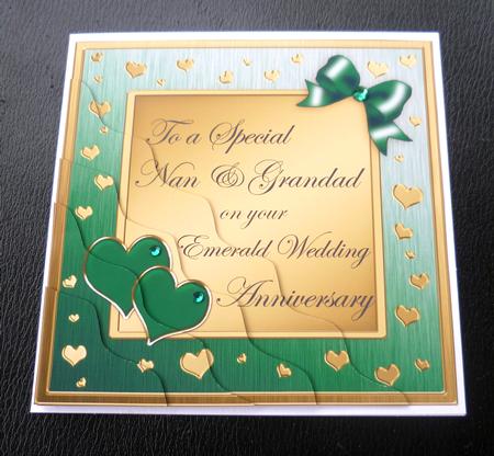 Nan & Grandad Emerald Wedding Anniversary Wavy Corner by Charlie Angel