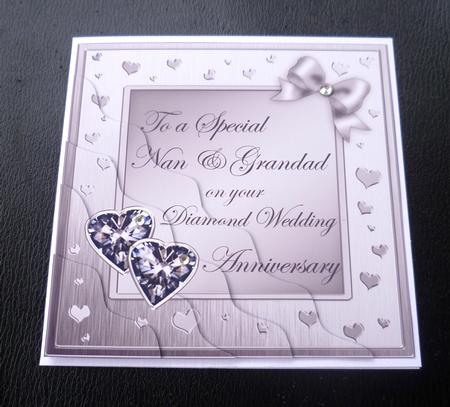 Nan & Grandad Diamond Wedding Anniversary Wavy Corner by Charlie Angel