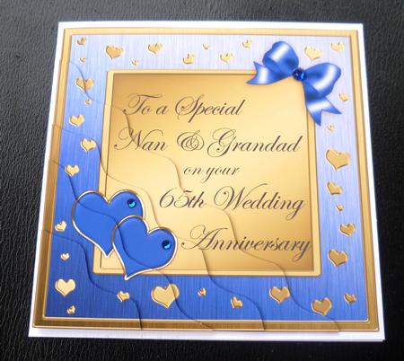 Nan & Grandad 65th Wedding Anniversary Wavy Corner by Charlie Angel