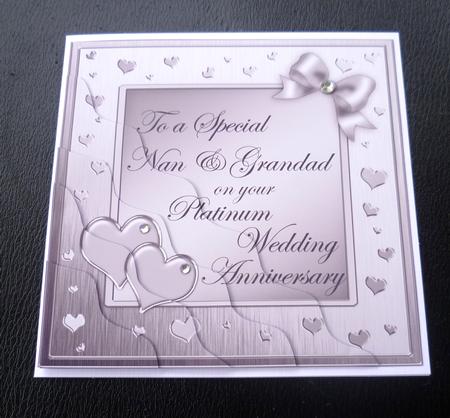 Nan & Grandad Platinum Wedding Anniversary Wavy Corner by Charlie Angel