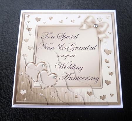 Nan & Grandad Wedding Anniversary Wavy Corner Stacker by Charlie Angel
