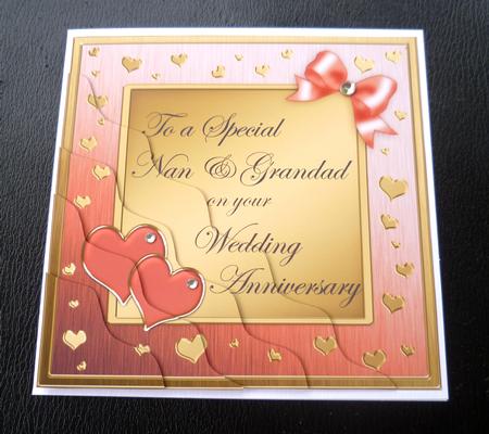 Nan & Grandad Wedding Anniversary Wavy Corner Stacker by Charlie Angel