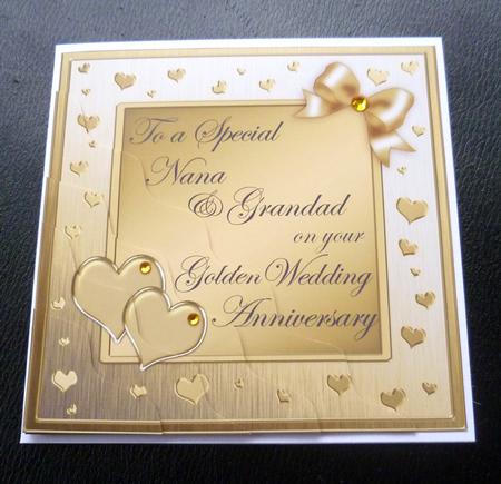 Nana & Grandad Golden Wedding Anniversary Wavy Corner by Charlie Angel