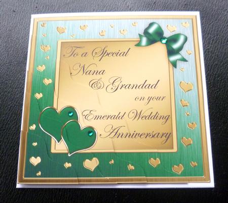 Nana & Grandad Emerald Wedding Anniversary Wavy Corner by Charlie Angel