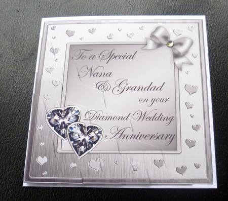 Nana & Grandad Diamond Wedding Anniversary Wavy Corner by Charlie Angel