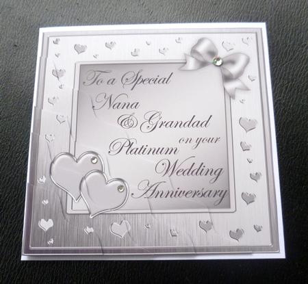 Nana & Grandad Platinum Wedding Anniversary Wavy Corner by Charlie Angel