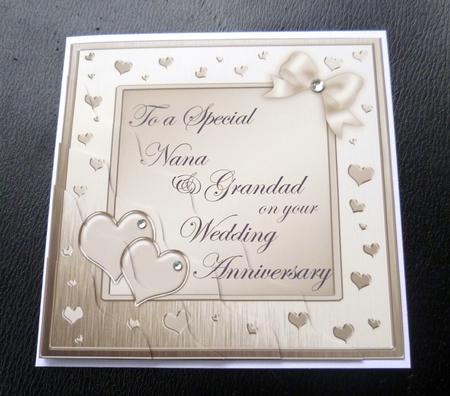 Nana & Grandad Wedding Anniversary Wavy Corner Stacker by Charlie Angel