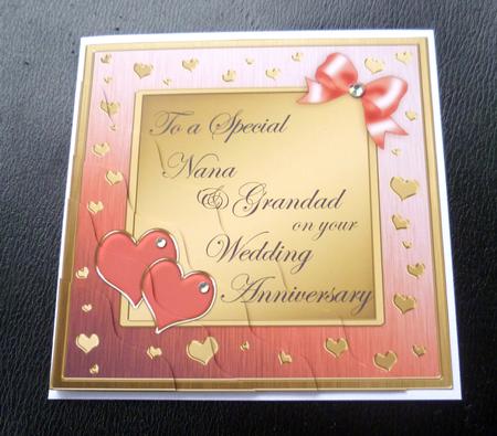 Nana & Grandad Wedding Anniversary Wavy Corner Stacker by Charlie Angel
