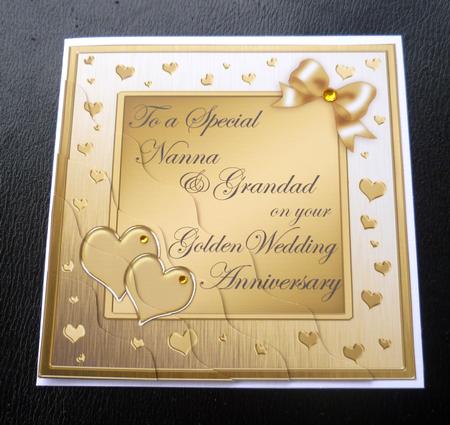 Nanna & Grandad Golden Wedding Anniversary Wavy Corner by Charlie Angel