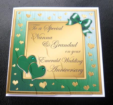 Nanna & Grandad Emerald Wedding Anniversary Wavy Corner by Charlie Angel
