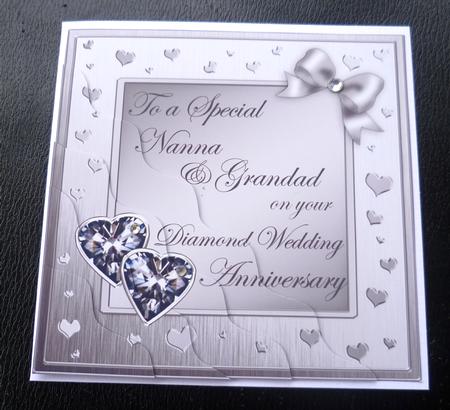 Nanna & Grandad Diamond Wedding Anniversary Wavy Corner by Charlie Angel