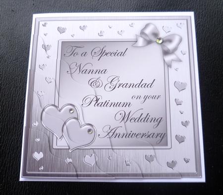 Nanna & Grandad Platinum Wedding Anniversary Wavy Corner by Charlie Angel