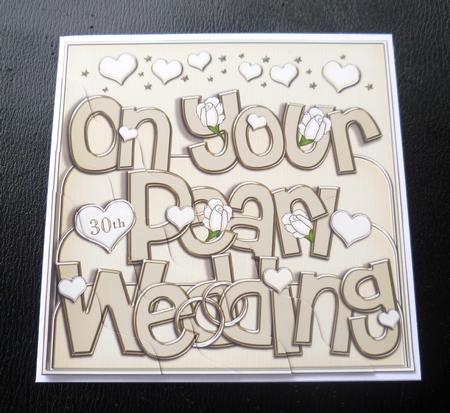 Pearl Wedding Anniversary Wavy Corner Side Stacker by Charlie Angel