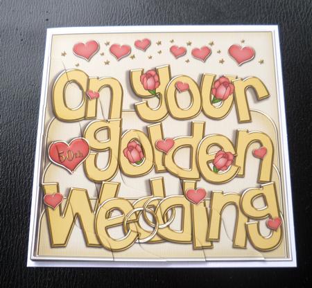 Golden Wedding Anniversary Wavy Corner Side Stacker by Charlie Angel